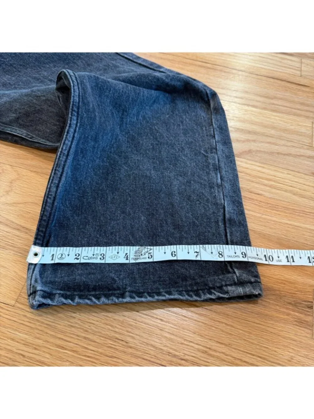 Our Legacy Third Cut Jeans Relaxed Straight Leg Washed Black Denim 30/28